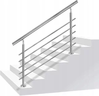 Nerezové madlo s 5 priečkami, 180 cm